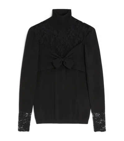 Valentino Garavani Top With Lace Inserts In Black