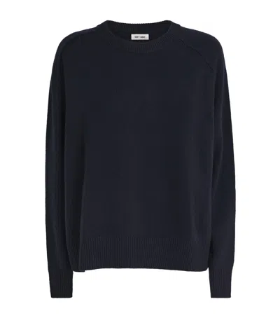 Soft Goat Cashmere Boyfriend Sweater In Blue