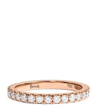 Harrods Rose Gold And Diamond Eternity Ring In Gold