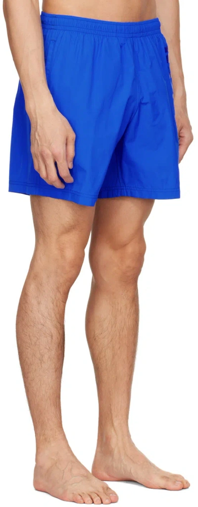 Alexander Mcqueen Graffiti Logo Swim Shorts In Blue