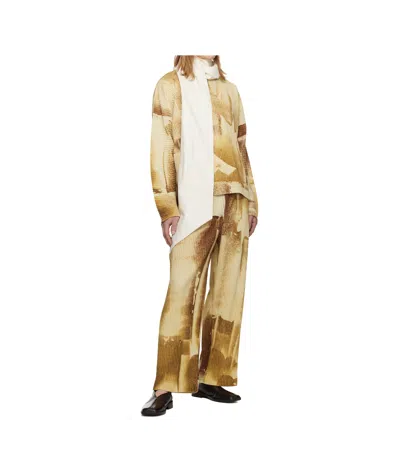 Issey Miyake Wind Walk Trousers In Gold