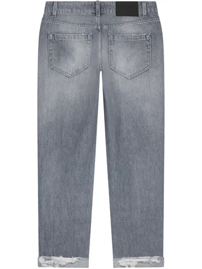 Dondup Relaxed-fit Denim Trousers With Button-fly Closure In Gray