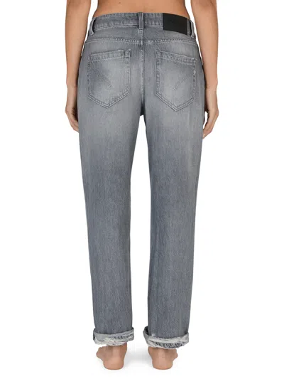 Dondup Relaxed-fit Denim Trousers With Button-fly Closure In Gray