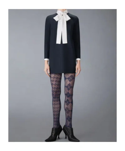 Thom Browne Silk-trimmed Virgin Wool Minidress In Blue