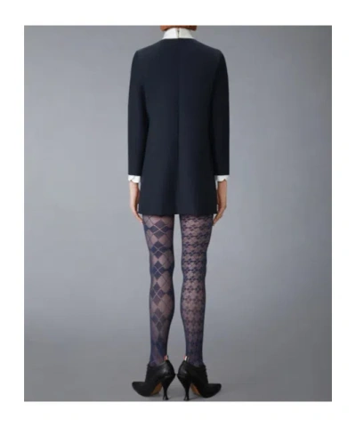 Thom Browne Silk-trimmed Virgin Wool Minidress In Blue