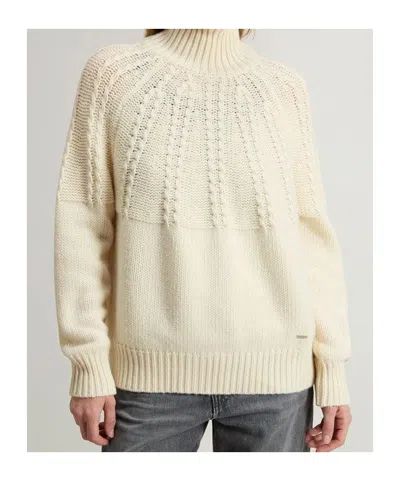 Woolrich Cable-knit Turtleneck Sweater In Brown