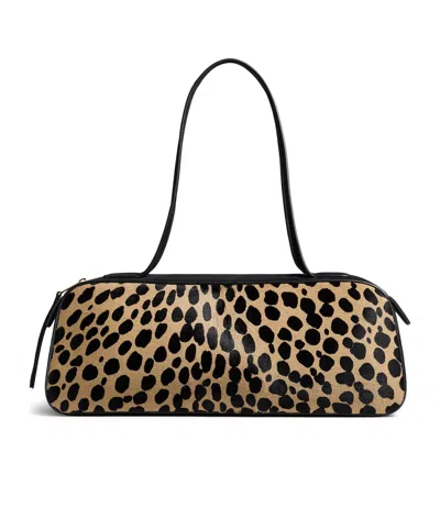 Khaite Simona Leather-trimmed Leopard-print Calf Hair Shoulder Bag In Animal Print