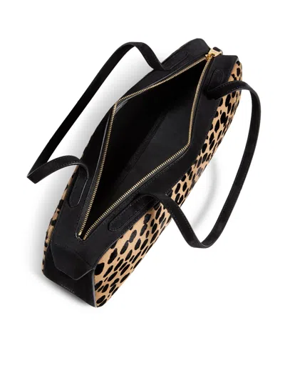 Khaite Simona Leather-trimmed Leopard-print Calf Hair Shoulder Bag In Animal Print