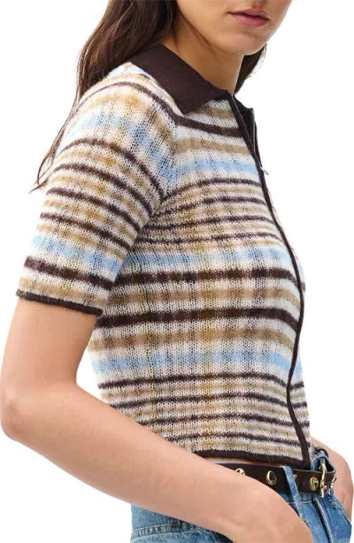 Rag & Bone Womens Ivrmt Leva Striped Wool-blend Top In Multi