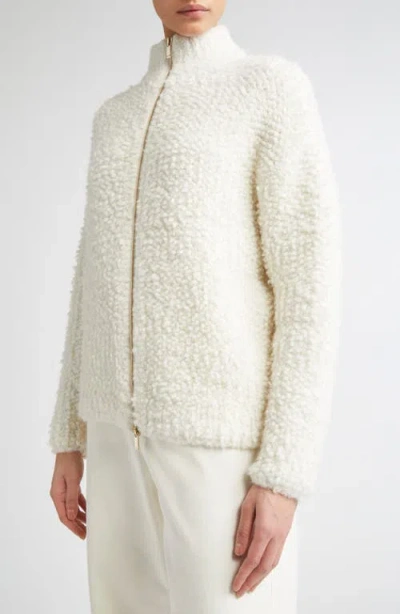 Max Mara Studio Oggetti Fleece Jacket In White