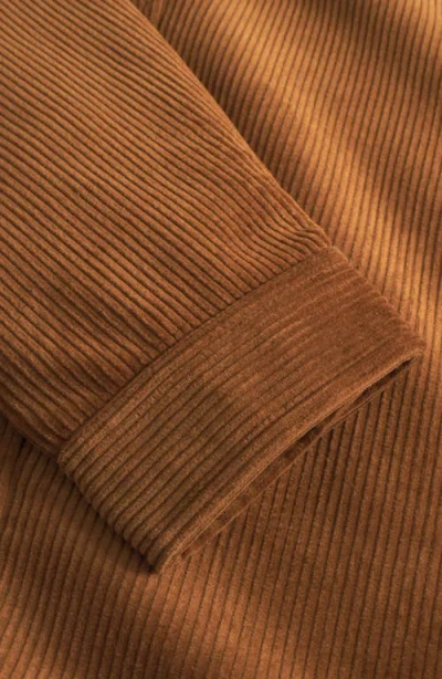 Les Deux Corduroy Zip-front Overshirt In Brown