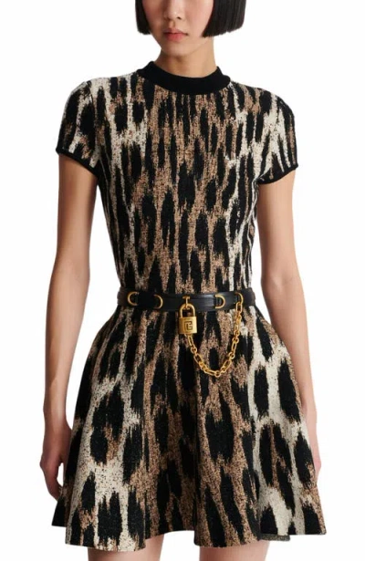 Balmain Sync Leather Belt With Chain In Black