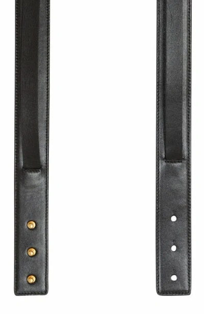 Balmain Sync Leather Belt With Chain In Black