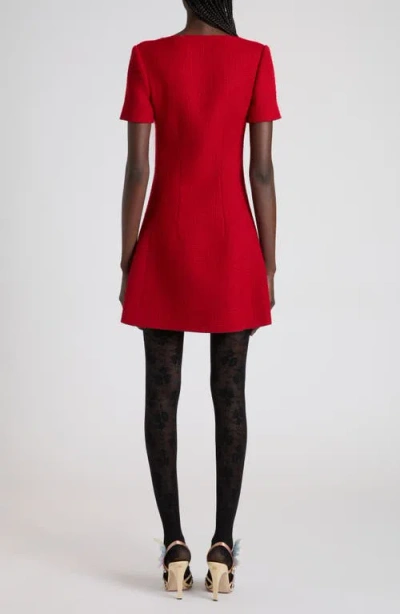 Valentino Bow Detail Dress Scoop Neckline In Red