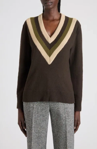 Valentino Women Brown V-neck Sweater, S Luxury Sweaters & Knitwear For Women Darveys In Brown