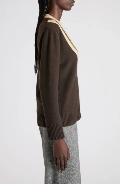 Valentino Women Brown V-neck Sweater, S Luxury Sweaters & Knitwear For Women Darveys In Brown