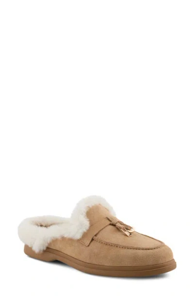 Spring Step Gistel Faux Fur Trim Mule In Brown