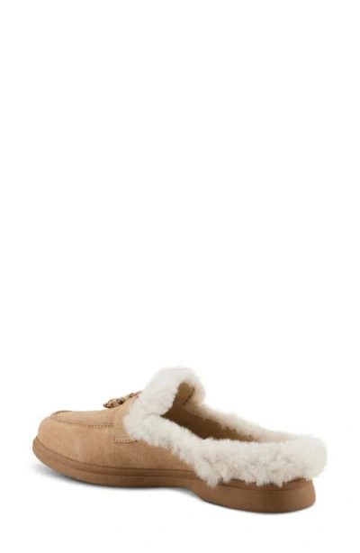 Spring Step Gistel Faux Fur Trim Mule In Brown