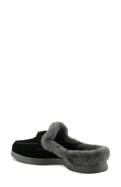 Spring Step Gistel Faux Fur Trim Mule In Black