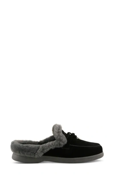 Spring Step Gistel Faux Fur Trim Mule In Black
