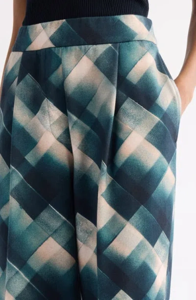 Dries Van Noten Geometric Wide Leg Trousers Pleated Front In Brown