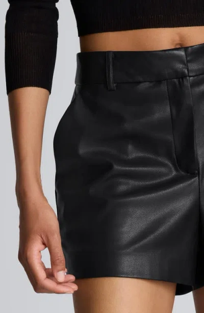 Kenneth Cole Faux Leather Fly Front Short In Black