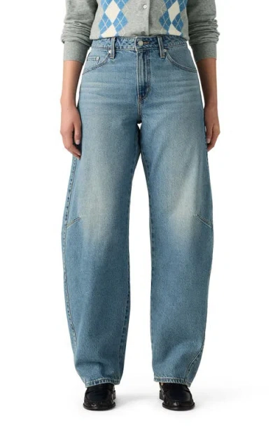 Levi's Womens Easy Days Barrel Baggy Dad Barrel-leg Denim Jeans In Blue