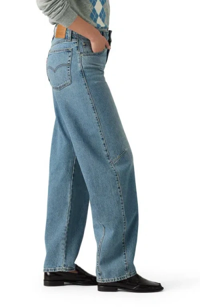 Levi's Womens Easy Days Barrel Baggy Dad Barrel-leg Denim Jeans In Blue