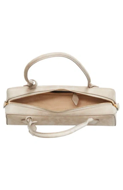 Alaïa Medium Le Teckel Suede East/west Shouder Bag In Neutral