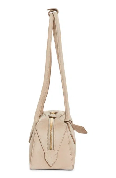 Alaïa Medium Le Teckel Suede East/west Shouder Bag In Neutral