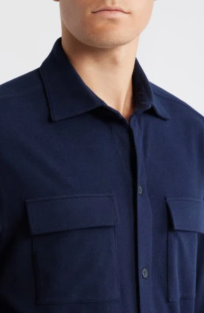 Scott Barber Scuba Knit Overshirt In Blue