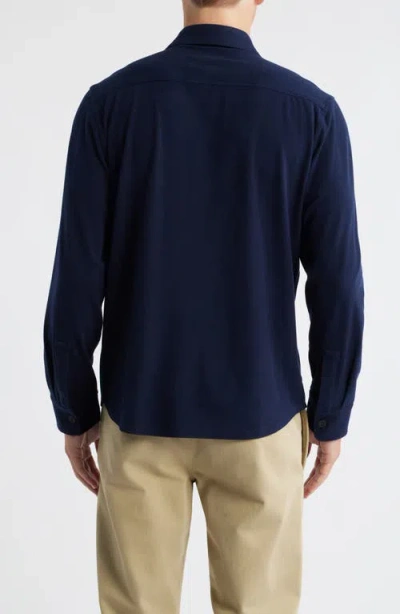 Scott Barber Scuba Knit Overshirt In Blue