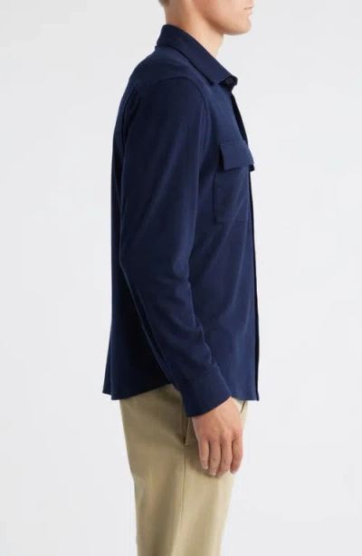 Scott Barber Scuba Knit Overshirt In Blue