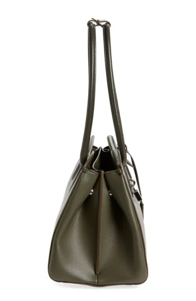 Stella Mccartney Ryder Large Tote Bag In Embossed Grainy Eco Mat In Green