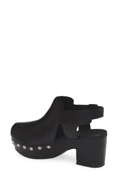 Chocolat Blu Galla Slingback Peep Toe Platform Clog In Black