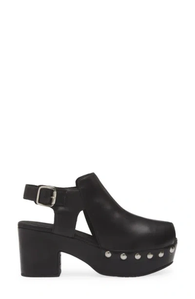 Chocolat Blu Galla Slingback Peep Toe Platform Clog In Black