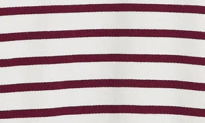 Boden Button Detail Stripe Cotton Sweatshirt In White