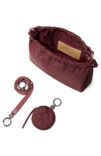 Mz Wallace Small Waverly Drawstring Shoulder Bag In Burgundy