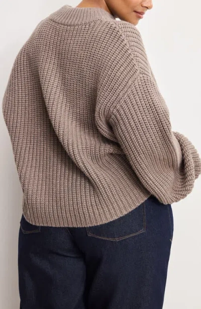 Good American Women's Chunky Knit Mock Neck Sweater In Gray