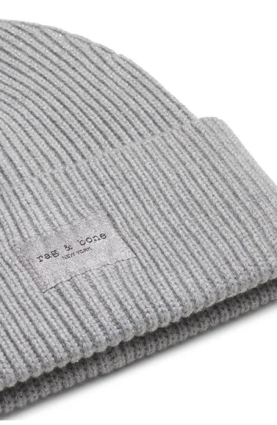 Rag & Bone Blake Metallic Wool Blend Beanie In Gray