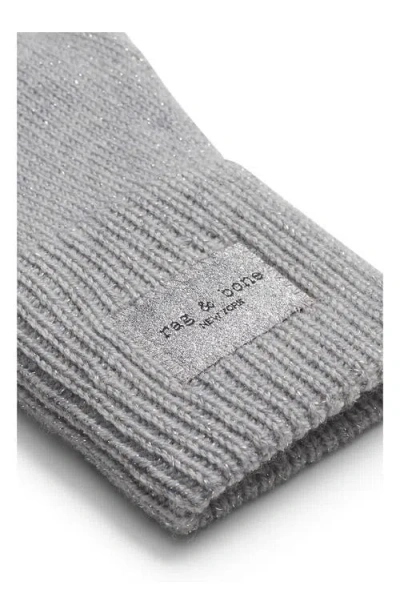 Rag & Bone Blake Metallic Wool Blend Knit Gloves In Gray