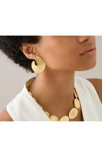 Marco Bicego Irregular Petal Statement Earrings In 18k Yellow Gold