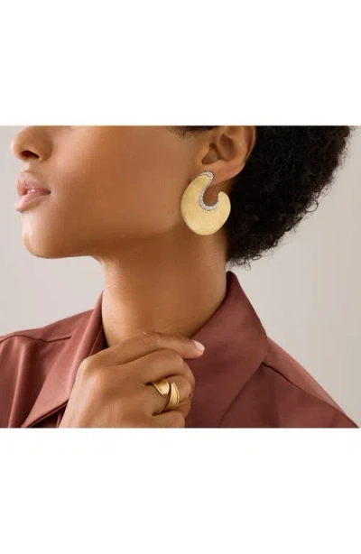 Marco Bicego 18k Yellow Gold Lunaria Diamond Sculptural Stud Earrings