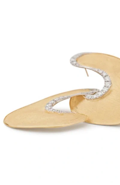 Marco Bicego 18k Yellow Gold Lunaria Diamond Sculptural Stud Earrings