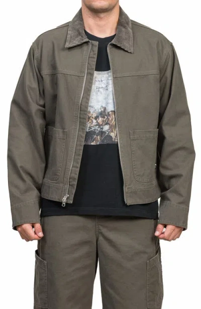 Alphastyle Blun Zip-up Work Jacket In Green