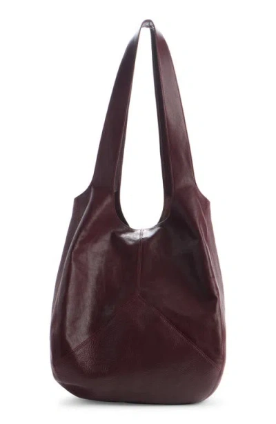 Chloé Balloon Medium Leather And Suede Shoulder Bag In Burgundy