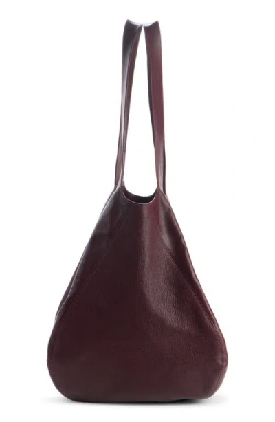 Chloé Balloon Medium Leather And Suede Shoulder Bag In Burgundy