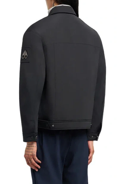 Moose Knuckles Jacque Bunny Water Resistant Faux Fur Lined Shirt Jacket In Blue