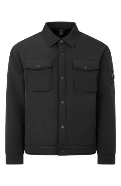 Moose Knuckles Jacque Bunny Water Resistant Faux Fur Lined Shirt Jacket In Blue