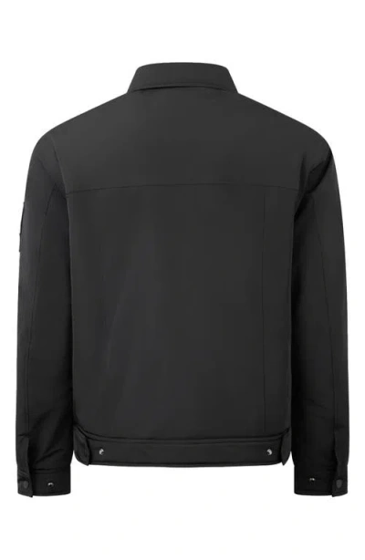 Moose Knuckles Jacque Bunny Water Resistant Faux Fur Lined Shirt Jacket In Blue